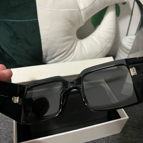 Celine Black Wide-arm Square Acetate Sunglasses - Picture 11 of 11